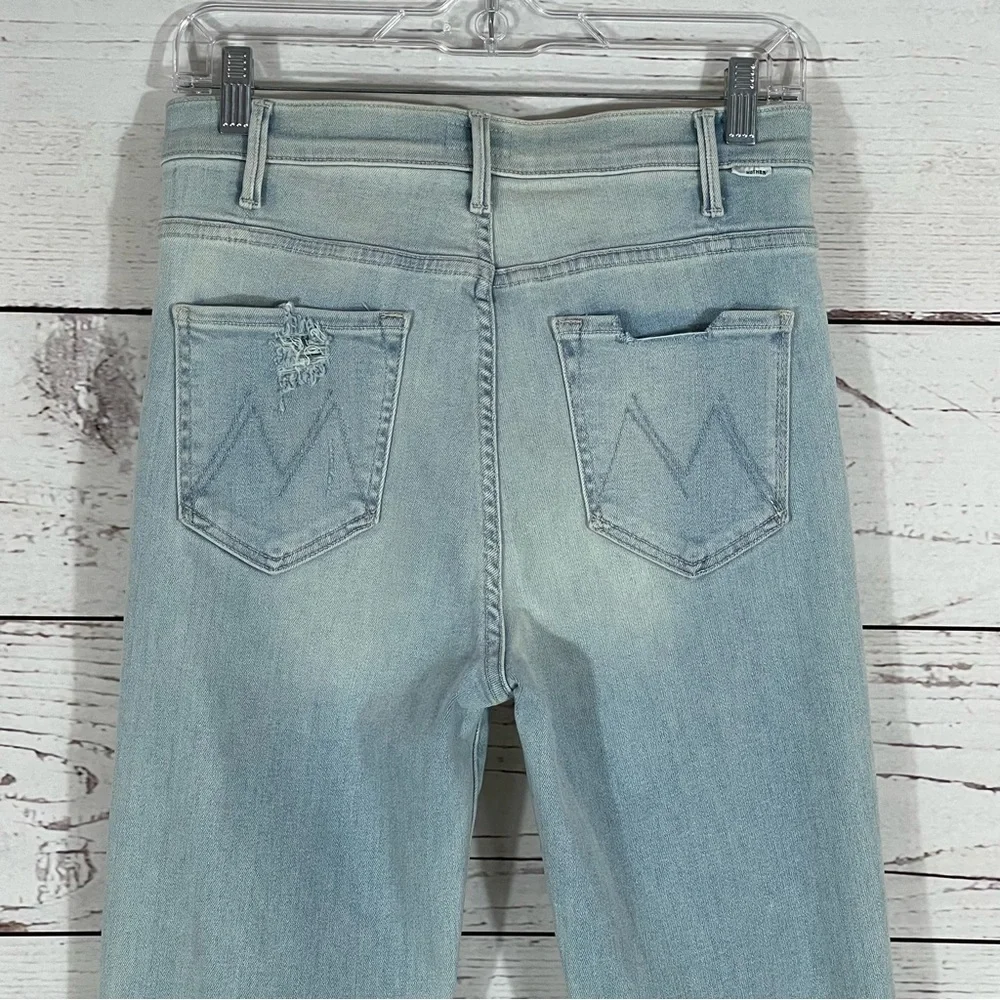 MOTHER The Hustler High Waist Ankle Fray Jeans - Not So Chill Pill - Sz - 28
